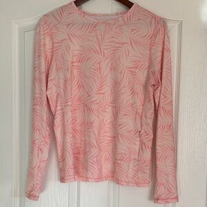 32 Degrees Pink Leaf Print Long Sleeve Top